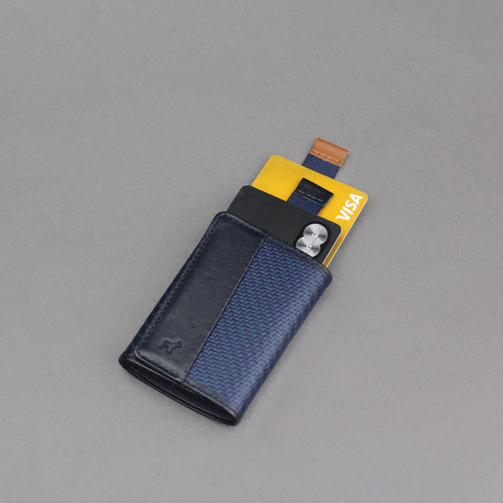 AirTag Ready speed wallet mini carbon fiber Navy - The Frenchie Co. - KW